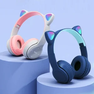 Wireless Cat Ear Headphones – Bluetooth LED Over-Ear Headset for Kids & Adults