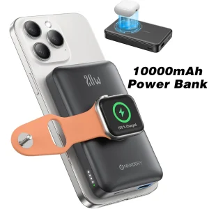 10000mAh NEWDERY Magnetic Power Bank for iPhone and iWatch
